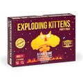 Exploding Kittens Party Pack Edition box at an angle, with a cartoon cat