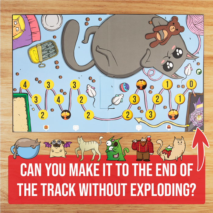 Board game track: race to the end without exploding
