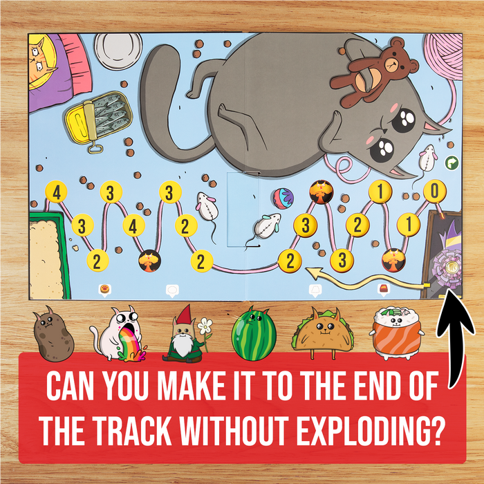 Exploding Kittens board game track: race to the end without exploding