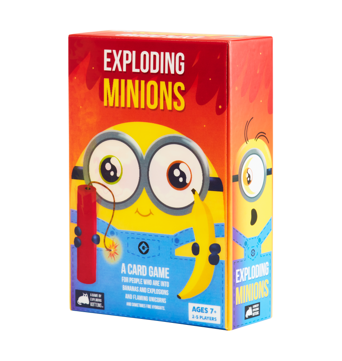 Exploding Minions box shown at an angle from the left