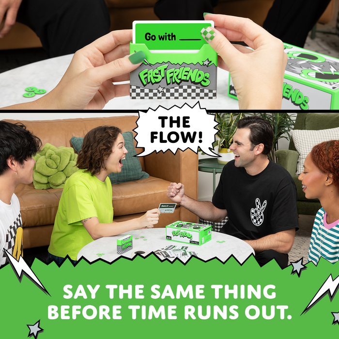 People playing Fast Friends; say the same thing before time runs out