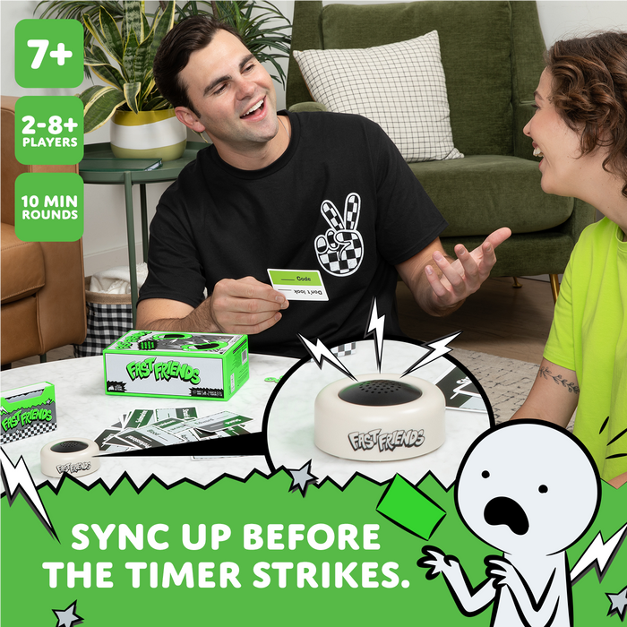 Two people playing Fast Friends at home