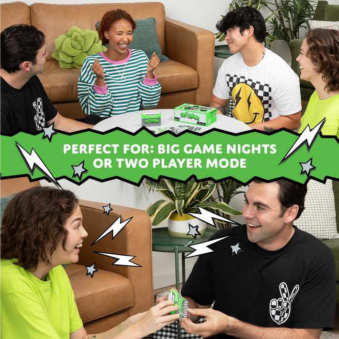 Friends playing Fast Friends; perfect for big game nights or two players