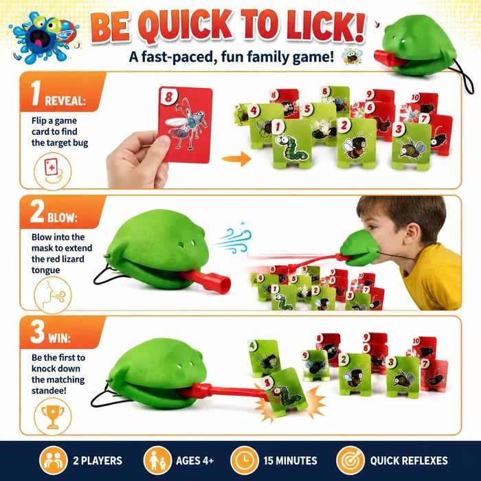 Frog Chameleon Tongue Out Board Game Kids Interactive Desktop Action Toy Family Party Game