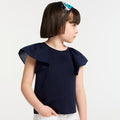 Girl ruffled sleeve T-shirt