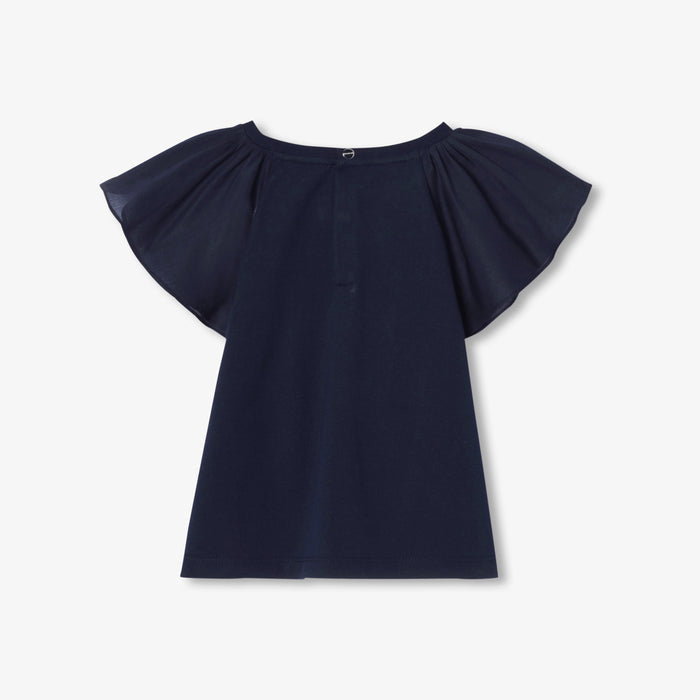 Girl ruffled sleeve T-shirt
