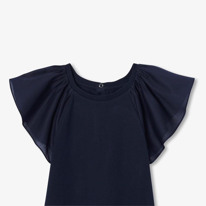 Girl ruffled sleeve T-shirt