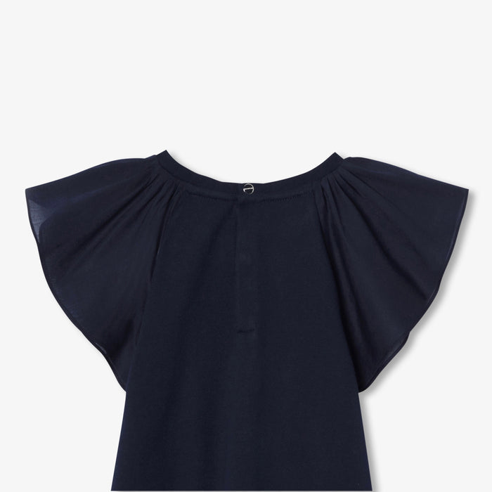 Girl ruffled sleeve T-shirt