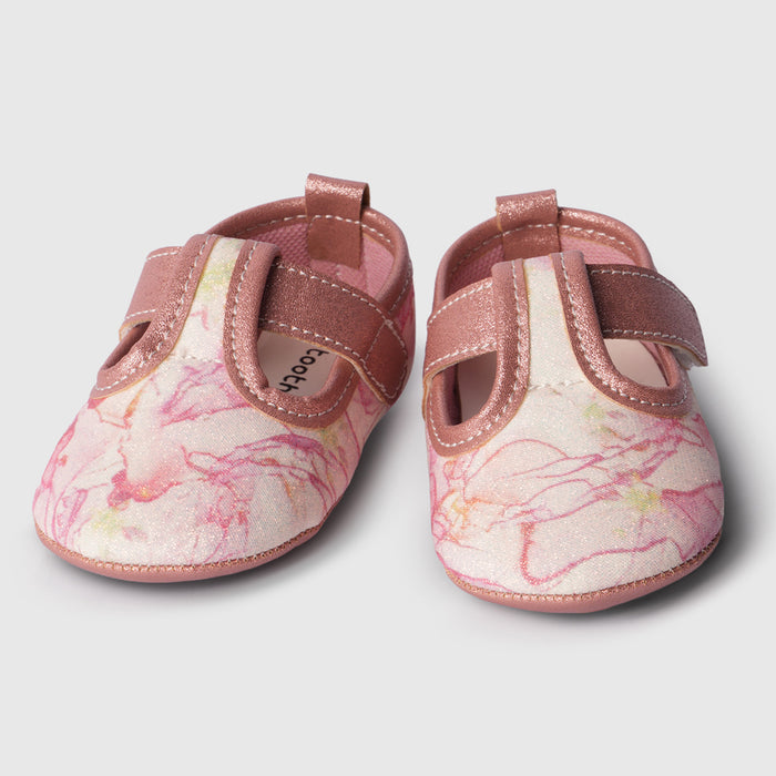 Girls Decorative Floral Pink Booties for Occasion Dressing