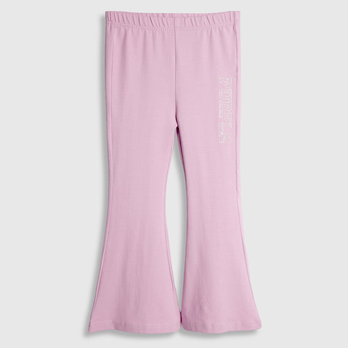 Girls Lower in Lavender Flared Fit with Stretchy Fabric & Elastic Waist for Active Wear
