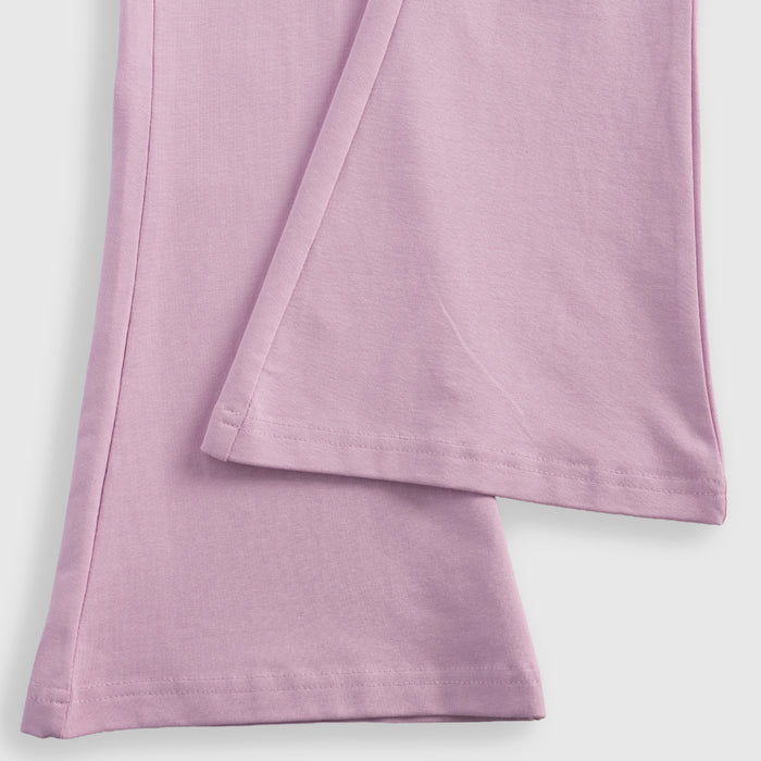 Girls Lower in Lavender Flared Fit with Stretchy Fabric & Elastic Waist for Active Wear