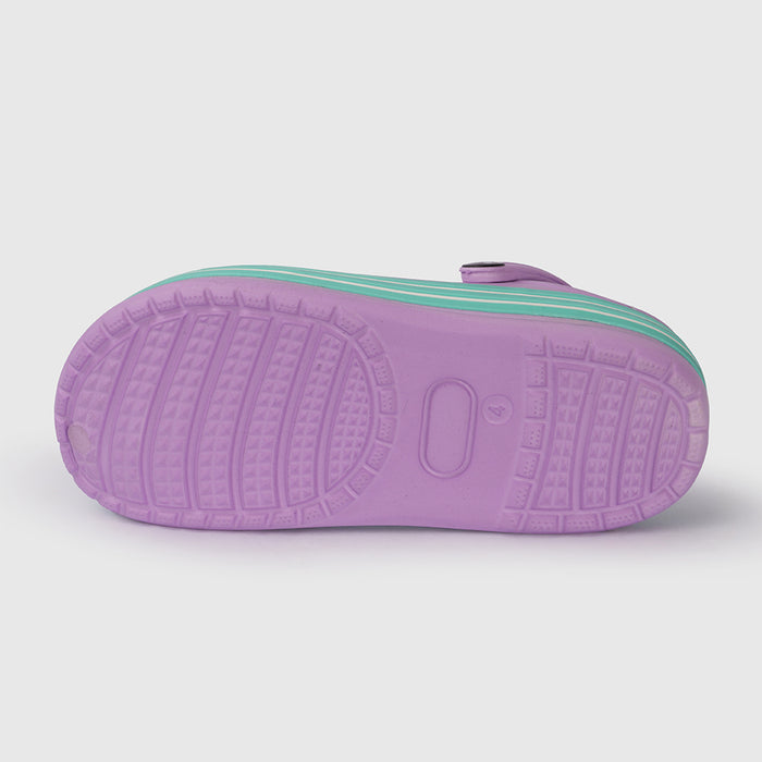 Girls Purple EVA Clogs with Striped detailing