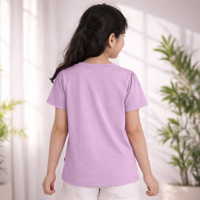 Girls Sparkle Typography Design T-Shirt with Shimmer Accent