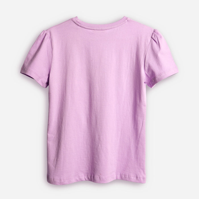 Girls Sparkle Typography Design T-Shirt with Shimmer Accent