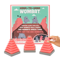 Hand-To-Hand Wombat box front, teal box with stacking towers