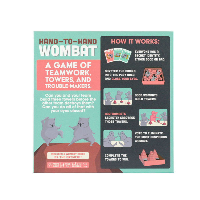 Hand-To-Hand Wombat box back with gameplay description