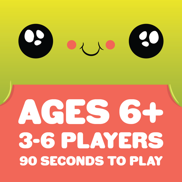 Specs: ages 6+, 3 to 6 players, 90 seconds to play