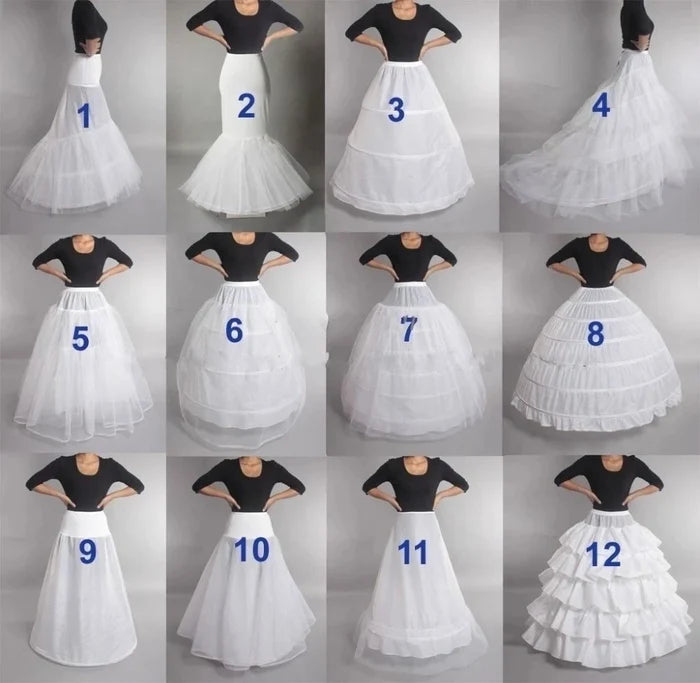 Hot Bridal Wedding Petticoat Underskirt Prom Plus Size Hoop Crinoline 12 Styles Customized