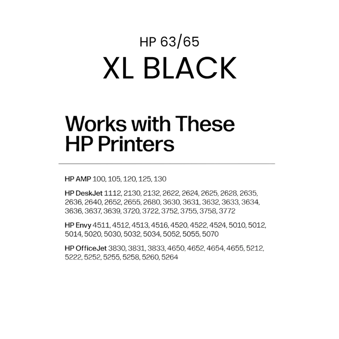 HP 63/65 Color/Black/XL Black Original Ink Cartridge