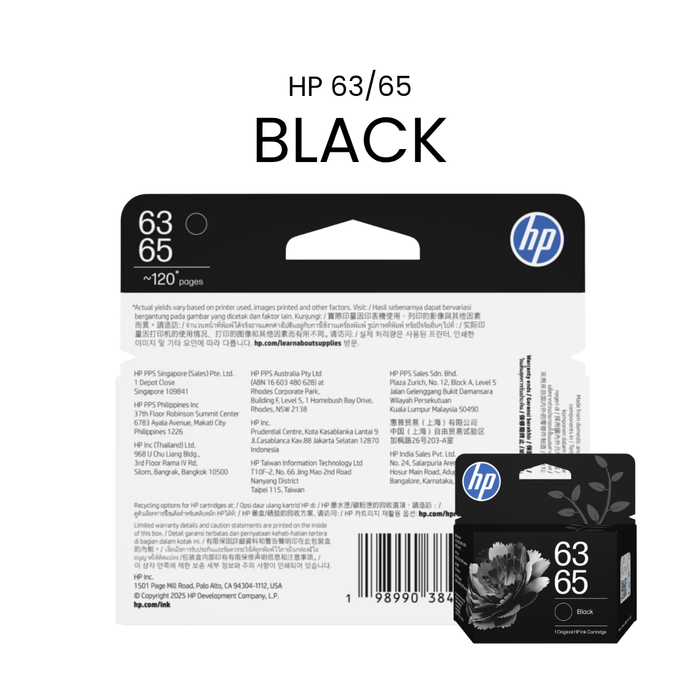 HP 63/65 Color/Black/XL Black Original Ink Cartridge