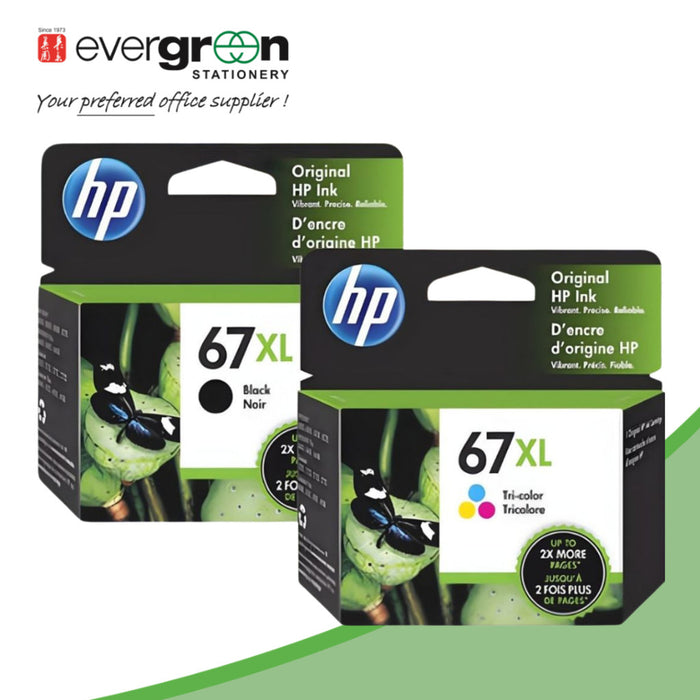 HP 67XL Ink Cartridge (Black 3YM57AA/Color 3YM58AA)