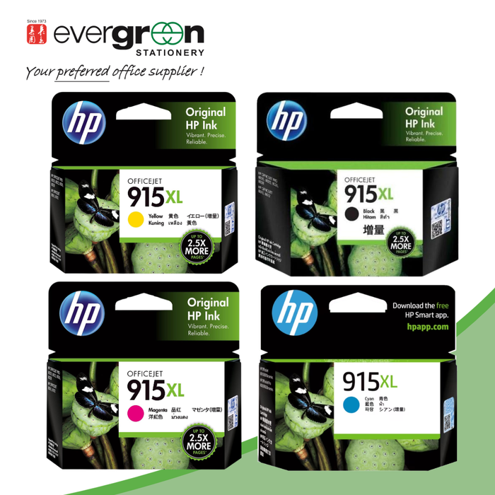 HP 915XL High Yield Original Ink Cartridge | Black, Cyan, Magenta, and Yellow