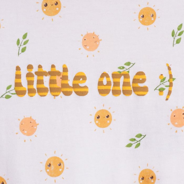 Infant Baby Romper in Yellow with Graphic Print, Soft Cotton & Snap Closure Comfort
