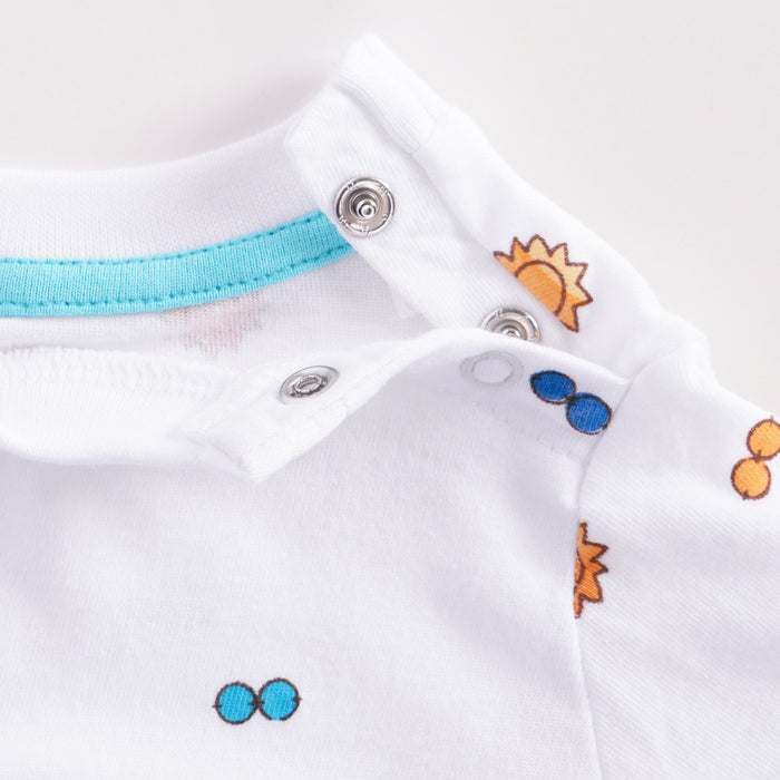Infant Baby Tshirt Set in Multicolour with Soft Comfort Fabric, Playful Prints & Snap Buttons - (Pack of 3)