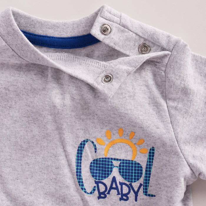 Infant Baby Tshirt Set in Multicolour with Soft Comfort Fabric, Printed Designs & Snap Buttons - (Pack of 3)