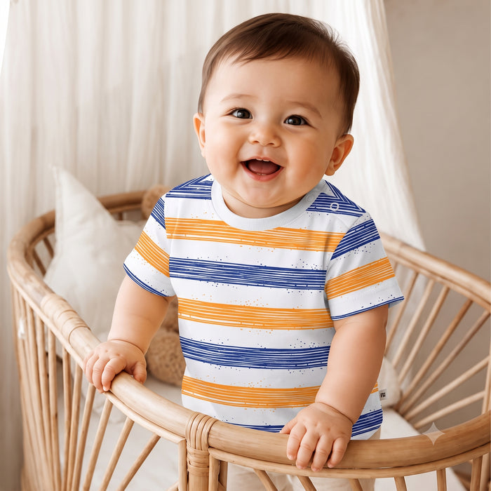 Infant Baby Tshirt Set in Multicolour with Soft Fabric, Cute Graphic Details & Snap Buttons - (Pack of 3)