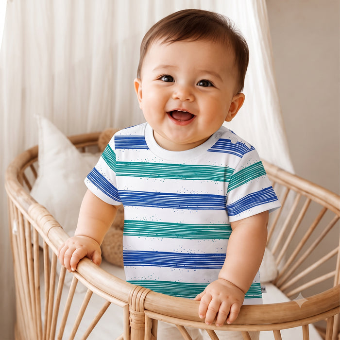 Infant Baby Tshirt Set in Multicolour with Soft Fabric, Cute Graphic Prints & Snap Buttons - (Pack of 3)