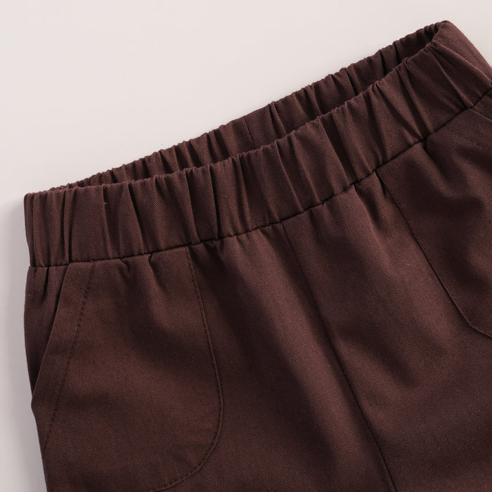 Infant Coord Set in Brown Striped Panel with Warm Comfort Sweatshirt & Elasticated Pants