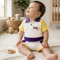 Infant Coord Set in Dual Colour with Regular Fit, Soft Polo Tshirt & Elastic Comfort Shorts