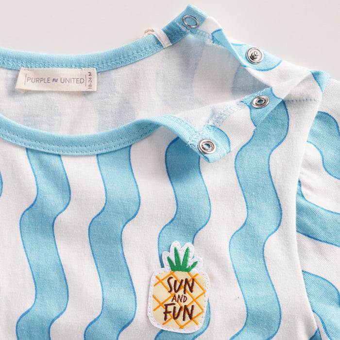 Infant Coord Set in Light Blue Cotton with Regular Fit, Soft Fabric Tshirt & Elastic Shorts
