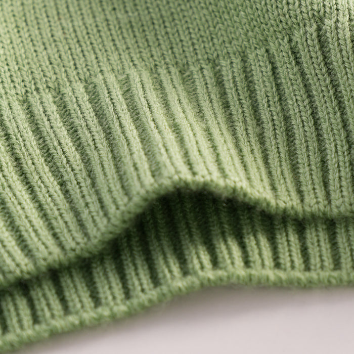 Infant Girl Sweater in Light Green with Comfort Fit, Bunny Appliqué Detail & Warm Soft Fabric
