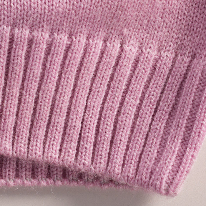 Infant Girl Sweater in Light Pink with Comfort Fit, Bunny Appliqué Detail & Warm Soft Fabric