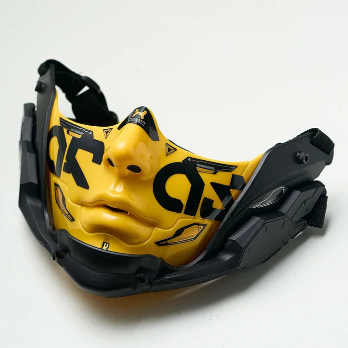 JAUPTO Cyberpunk Style Half Face Mecha Mask Comfort Breathable Design Halloween Cosplay Tactical Mask