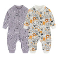 Kiddiezoom 1/2Pcs Fashion Christmas Cartoon 100%Cotton Zipper Baby Boy Girl Rompers Soft Newborn Clothes