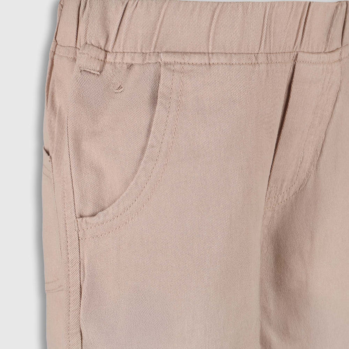Kids Boys Beige Cotton Twill Cargo Trousers