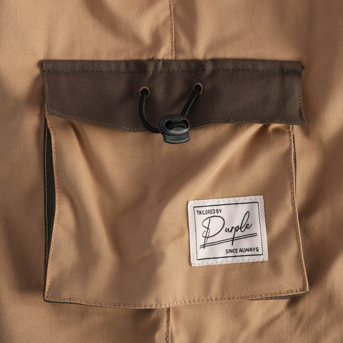 Kids Boys Bermuda in Beige with Cargo Pockets, Contrast Panels & Drawcord Comfort Waist