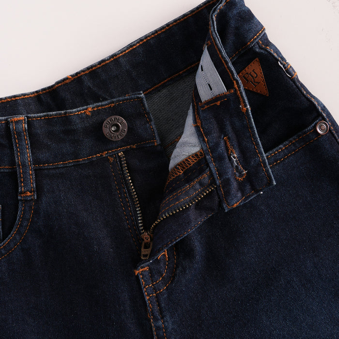 Kids Boys Bermuda in Dark Blue Denim with Cargo Pocket & Contrast Stitching