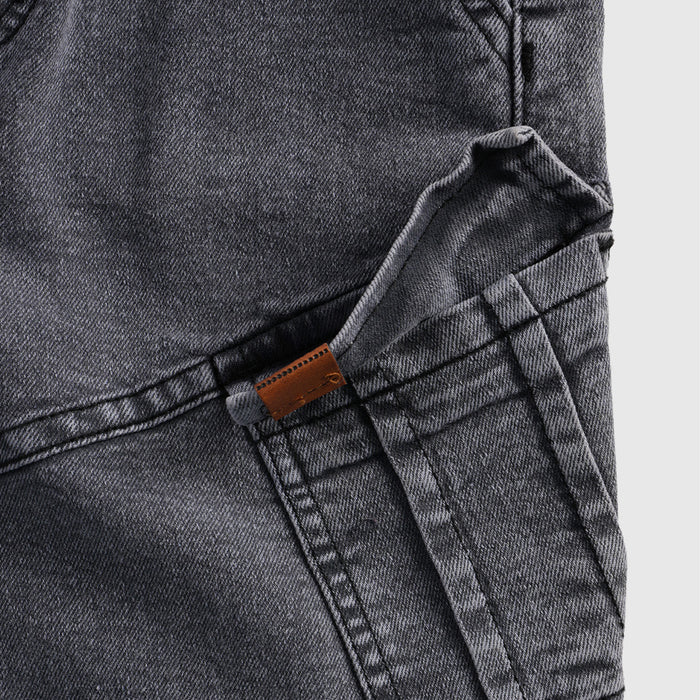 Kids Boys Bermuda in Grey Denim with Utility Pockets & Relaxed Fit, Perfect for Activewear