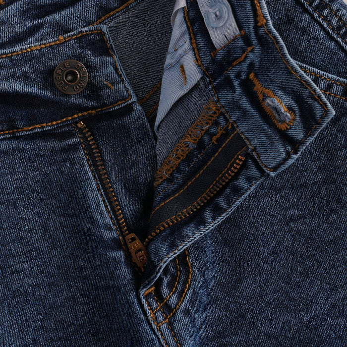 Kids Boys Bermuda in Mid Blue Denim with Cargo Utility Pocket Design for Active Kids Wear