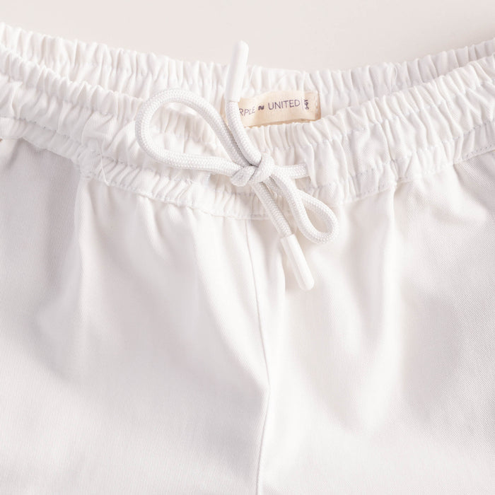 Kids Boys Bermuda in White with Cargo Pockets, Contrast Panels & Drawcord Comfort Waist