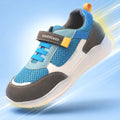 Kids Boys Casual Shoes in Blue & Dark Grey with Breathable Mesh Upper & Cushioned Comfort