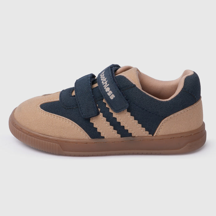 Kids Boys Casual Shoes in Navy Beige with Double Straps, Flexible Sole & Cushioned Comfort
