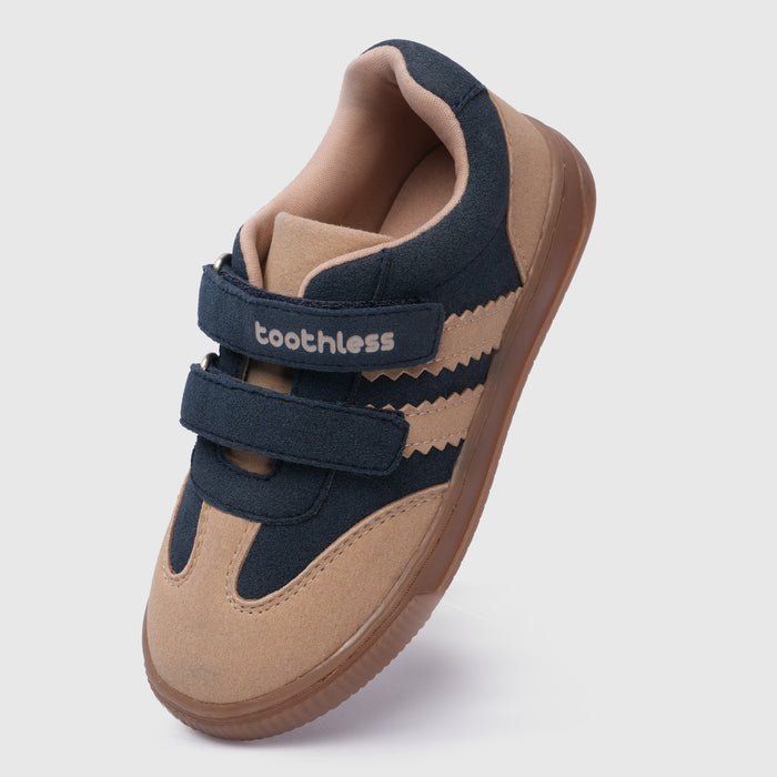 Kids Boys Casual Shoes in Navy Beige with Double Straps, Flexible Sole & Cushioned Comfort