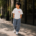 Kids Boys Combo Set with Graphic Tshirt & Navy Blue Utility Cargo Trouser