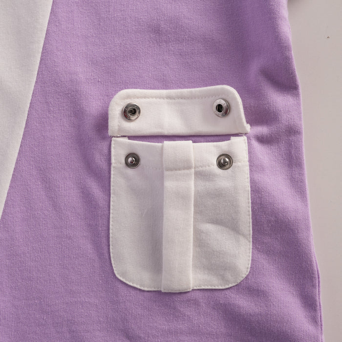 Kids Boys Coord Set in Purple with Comfort Fabric Tshirt & Relaxed Fit Cargo Shorts