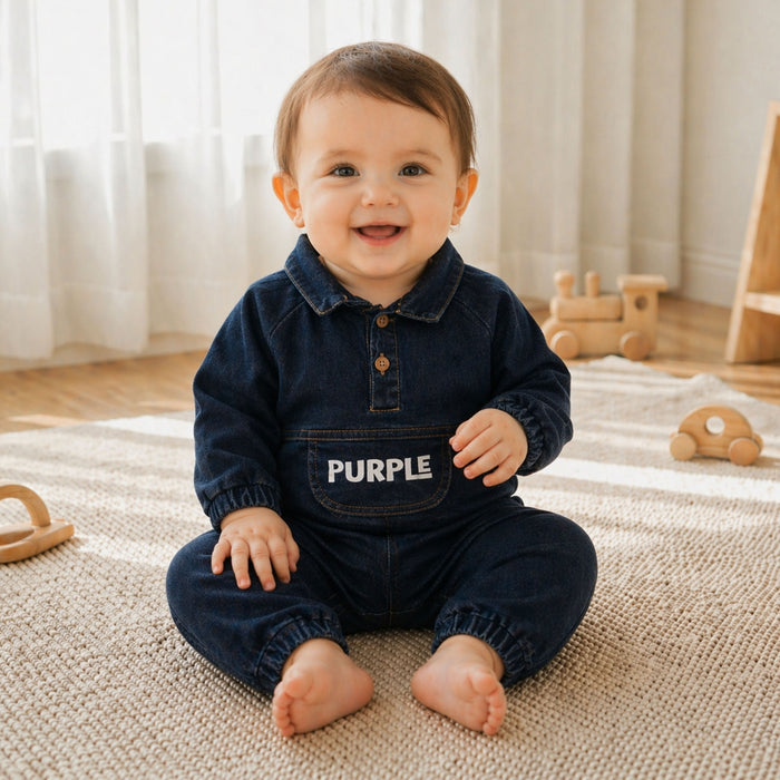 Kids Boys Denim Coord Set in Dark Blue with Utility Pocket Detail & Comfortable Fit